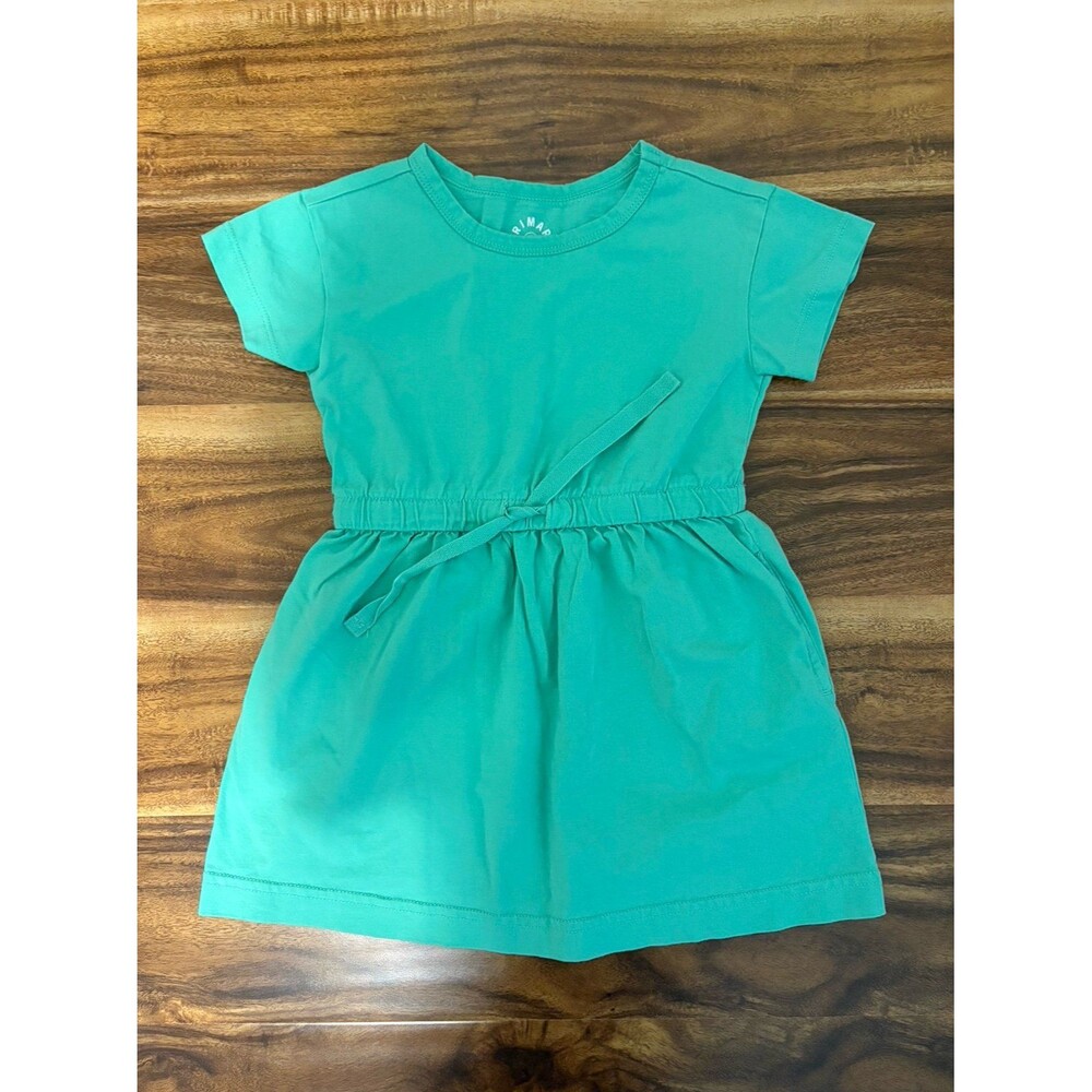 Primary Drawstring Waist Dress, Clover Green, Size 3T